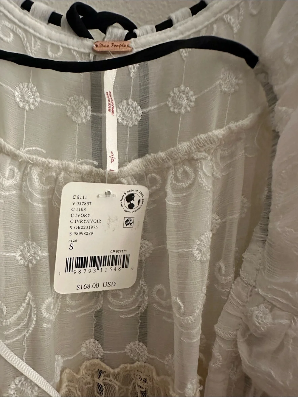 NWT Free People Selena Lace Rosette Open Front Festival Maxi Top Dress, S - Picture 11 of 11